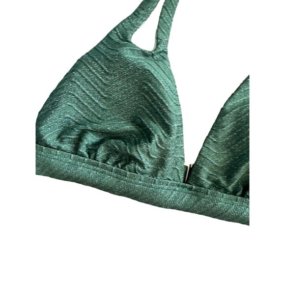CUPSCHE Green Metallic Bikini Top Size Small NEW New with tags - Picture 4 of 6